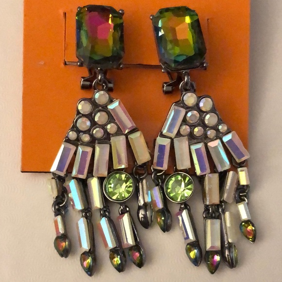 Betsey Johnson Silver Tone Skeleton Hand Drop Earrings Crystal Accents NWT - Picture 11 of 16